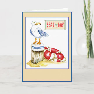 Seas The Day Nautical 12x18 Card - Leere Karte