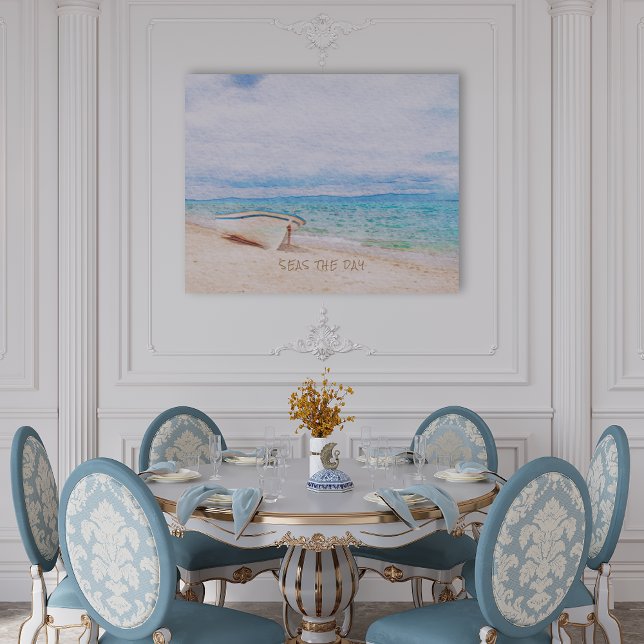 Seas The Day Quoting Fishing Boote Poster (Von Creator hochgeladen)