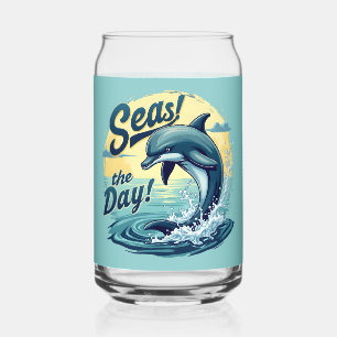 Seas the Day Retro Dolphin Ocean Ästhetik Dosenglas
