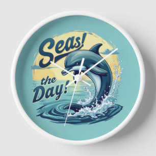 Seas the Day Retro Dolphin Ocean Ästhetik Uhr