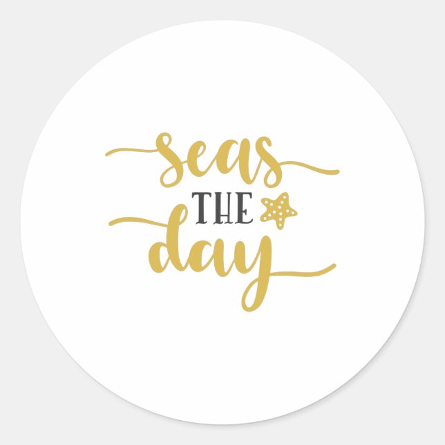 Seas the Day Runder Aufkleber (Vorderseite)