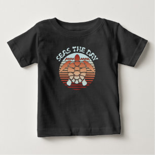 Seas The Day   Summer Vibes Turtle Baby T-shirt
