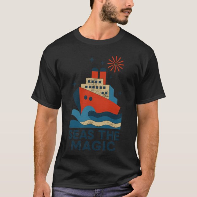 Seas the Magic Cruise Ship Tee • Retro Nautical Fi (Vorderseite)