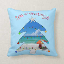 Seas und Greetings Beach Weihnachtsbaum Kissen