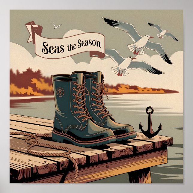 Seasaison - Vintage Seebannerart Poster (Vorne)