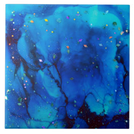 Seascape Alcohol Ink Abstract Fliese