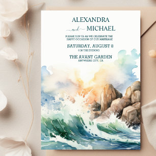 Seascape Beach Cruise Wedge Einladung