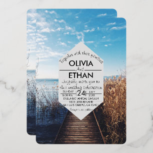 Seascape Beach feiern Hochzeitsfoil Einladung