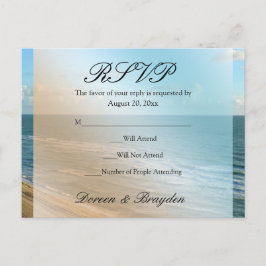 Seascape Beach Hochzeit Blue Ocean Einladungspostkarte