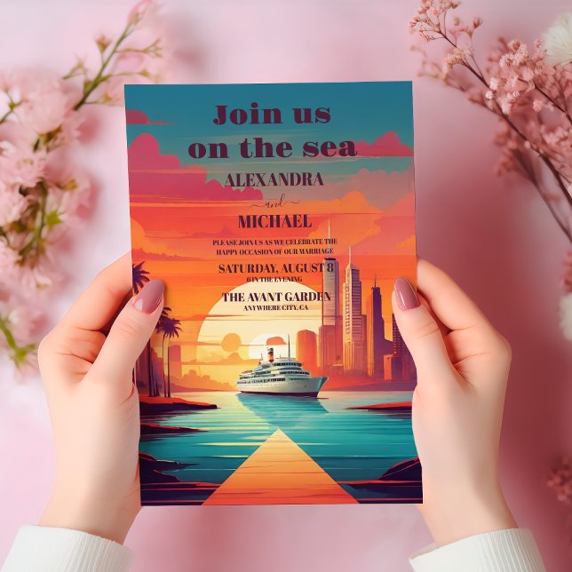 Seascape Beach Kreuzfahrt Hochzeit Einladung (Von Creator hochgeladen)