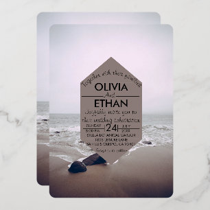Seascape Beach Marine Hochzeitsfoil Einladung