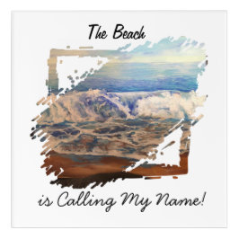 Seascape Beach Waves Blue Personalisieren Acryl Wandkunst