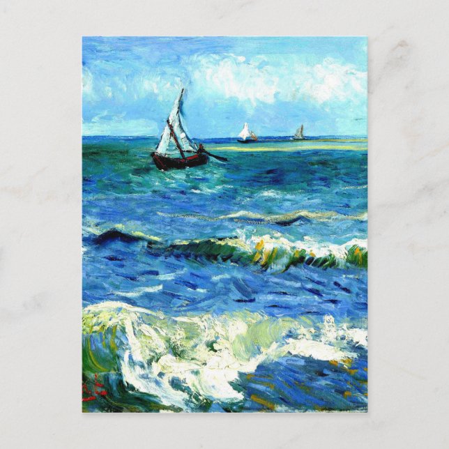 Seascape bei Saintes-Maries, Vincent Van Gogh Postkarte (Vorderseite)