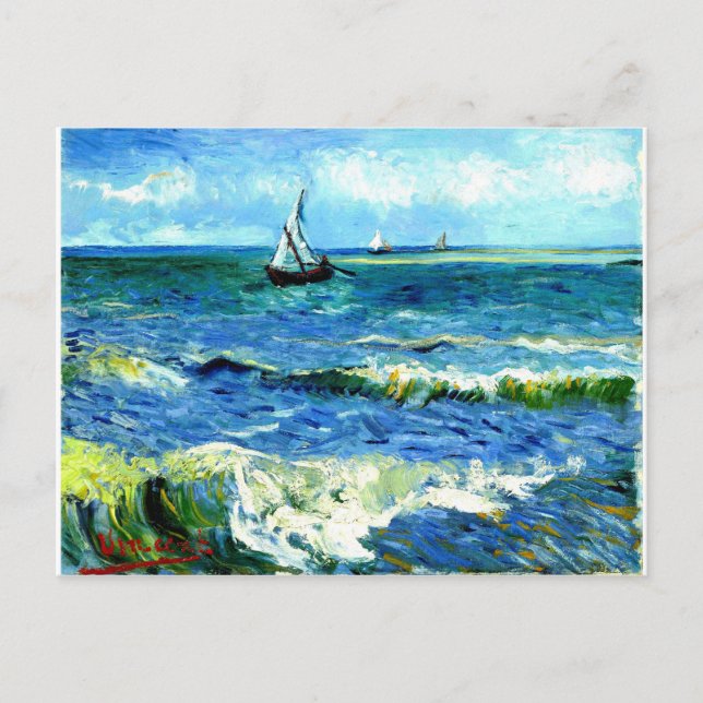 Seascape bei Saintes-Maries, Vincent Van Gogh Postkarte (Vorderseite)
