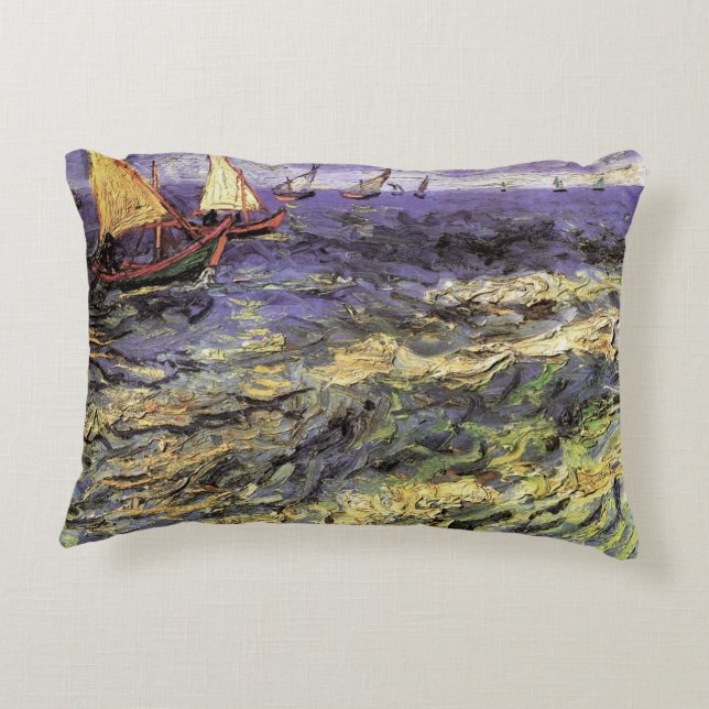 Seascape bei Saintes Maries von Vincent van Gogh Dekokissen (Rückseite)