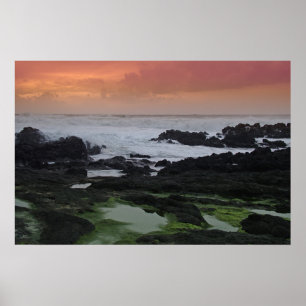 Seascape bei Sonnenuntergang Poster