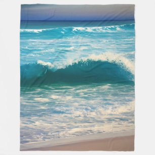 Seascape Blue Ocean Wave Fleecedecke