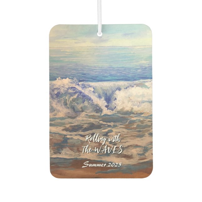 Seascape Blue WAVES Personalize Air Freshener Autolufterfrischer (Vorderseite)
