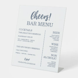 Seascape Coastal Wedding Blue Bar Menu Sockelschild