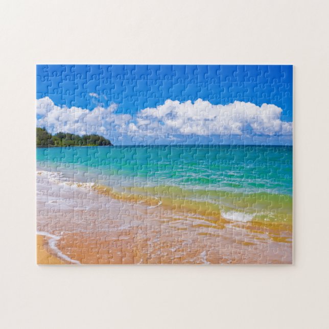 Seascape entlang der Hanalei Bay Puzzle (Horizontal)