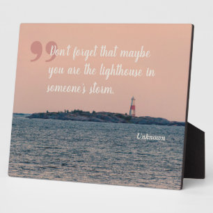 Seascape-Foto mit inspirierendem Zitat zum Leuchtt Fotoplatte