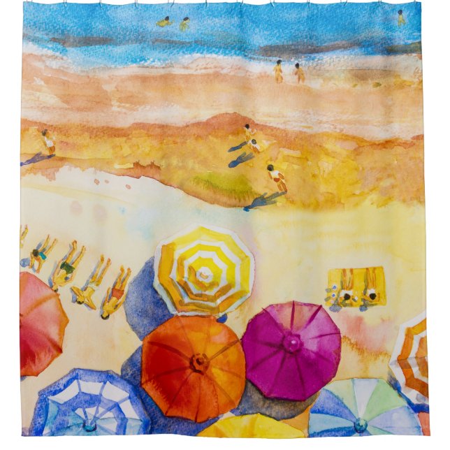 Seascape Liebe: Aquarellbilder Duschvorhang (Vorderseite)