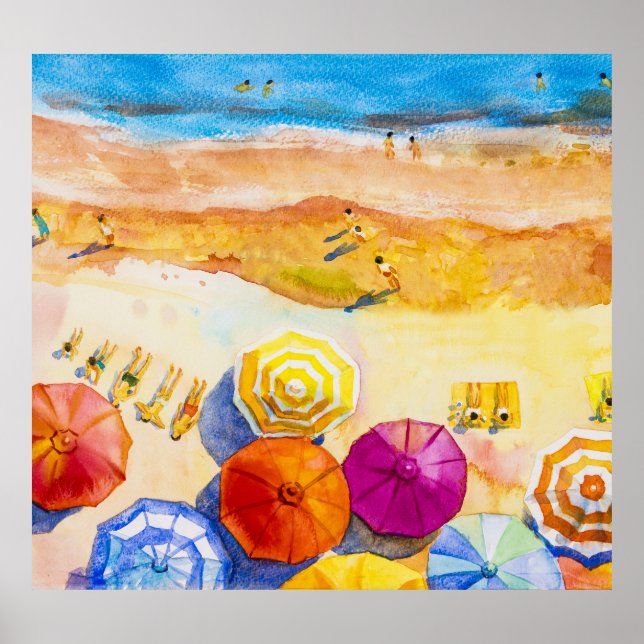 Seascape Liebe: Aquarellbilder Poster (Vorne)