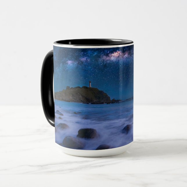 Seascape Lighthouse | Milky Way Lanta Island Krabi Tasse (Vorderseite Links)