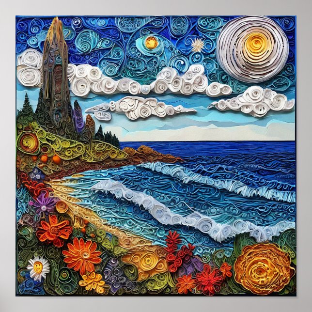 Seascape-Malerei Poster (Vorne)