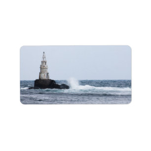 Seascape mit Leuchtturm Adressaufkleber