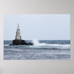 Seascape mit Leuchtturm Poster