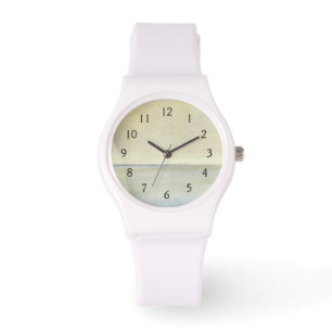 Seascape mit ruhiger Orangensonne Armbanduhr