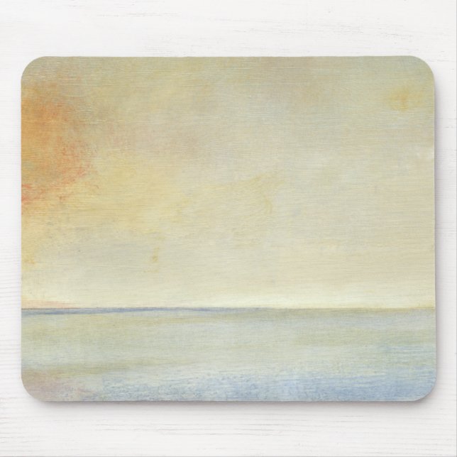 Seascape mit ruhiger Orangensonne Mousepad (Vorne)