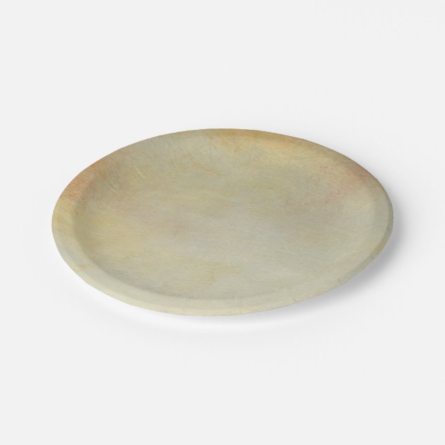 Seascape mit ruhiger Orangensonne Pappteller (Schrägansicht)