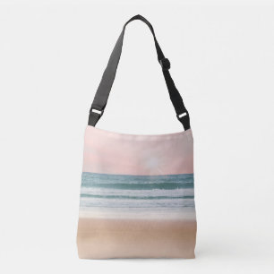 Seascape mit Strand, Meer und Himmel als Farbenbän Tragetaschen Mit Langen Trägern