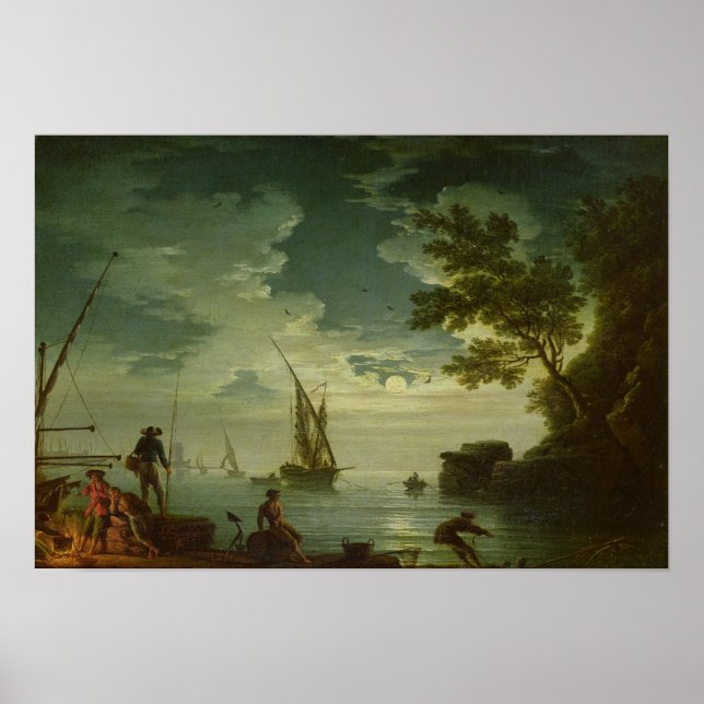 Seascape, Mondlicht, 1772 Poster (Vorne)