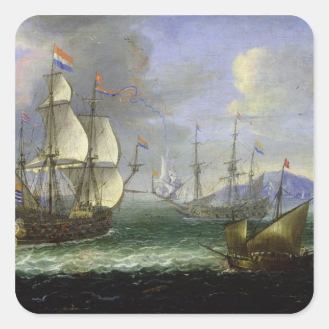 Seascape Quadratischer Aufkleber (Vorderseite)
