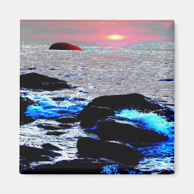 Seascape Sonnenuntergang...... Magnet (Vorne)
