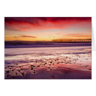 Seascape und Pier bei Sonnenuntergang, CA