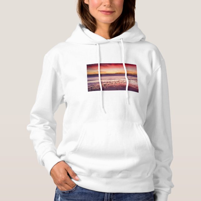 Seascape und Pier bei Sonnenuntergang, CA Hoodie (Vorderseite)