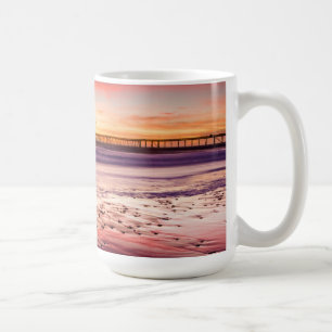 Seascape und Pier bei Sonnenuntergang, CA Tasse