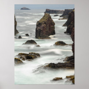 Seascape und Seestacks, Shetland Poster