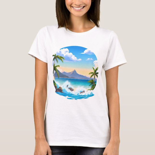 Seascape und Sunrise T - Shirt (Vorderseite)