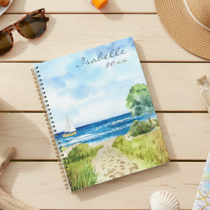 Seascape Watercolor Beach Ocean Personalisiert Planer