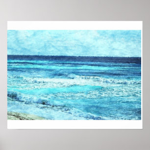 Seascape Watercolor Foto Poster