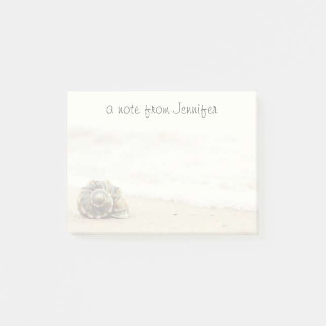 Seashell allein auf Strand Post-it Klebezettel (Vorderseite)