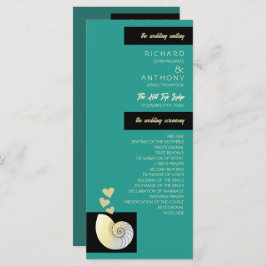 Seashell and Hearts, Beach Wedding Programm