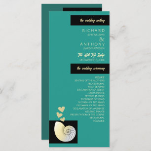 Seashell and Hearts, Beach Wedding Programm