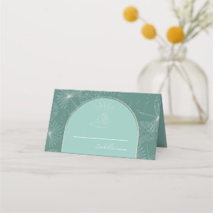 Seashell Aqua Beach Wedding Platzkarte