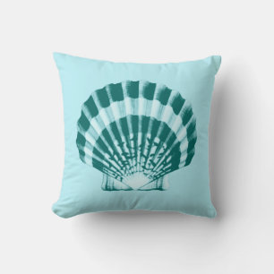 Seashell - Aquamarin blau und aqua Kissen